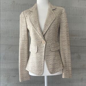 St John knit Tweed Blazer Jacket - Beige